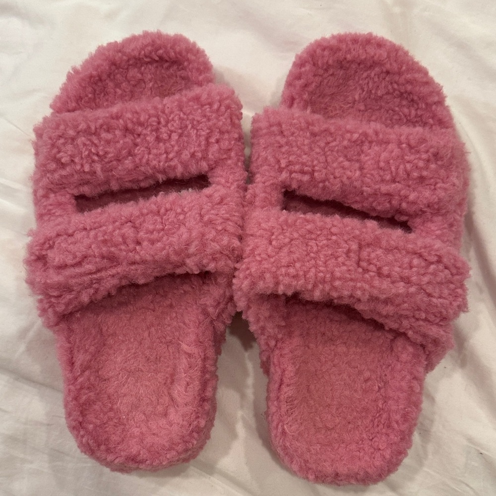 Cozy Pink Fuzzy Slippers